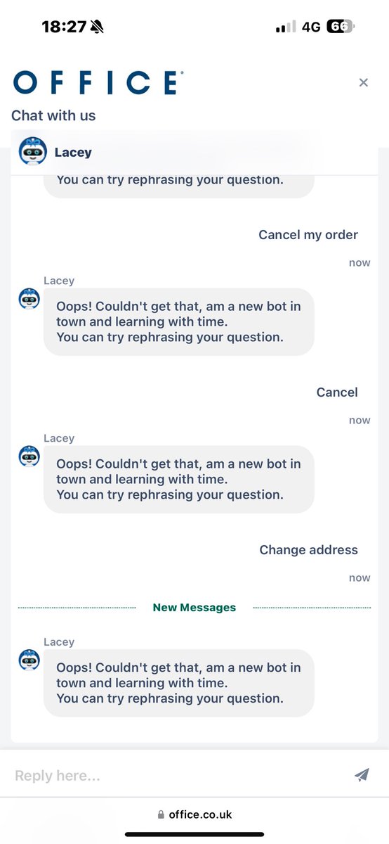MorleyChar's tweet photo. @OfficeShoes I ordered a pair of shoes and you have sent them to the wrong address even though the correct address is on my account - tried for an hour last night with your chat function which was useless - emailed also. Can someone help please https://t.co/gJmakcc8zv