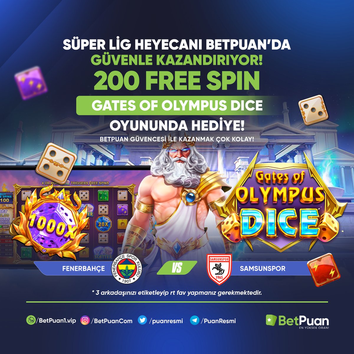 puanresmi's tweet photo. 🏆SÜPER LİG HEYECANI BETPUAN'DA GÜVENLE KAZANDIRIYOR! 200 FREE SPIN HEDİYE!
⚽ FENEBAHÇE 🎯 SAMSUNSPOR
🎉 BETPUAN HASTAGI İLE 3 ARKADAŞINIZI ETİKETLEYİN VE TAHMİNİZİ İLETİN BU HEYECANA ÖZEL 200 FREE SPINI YAKALAYIN !
🏆 #DETAYLAR; https://t.co/4l6aXFBnFk
#puangiris #puanvip https://t.co/abajAjWz9R