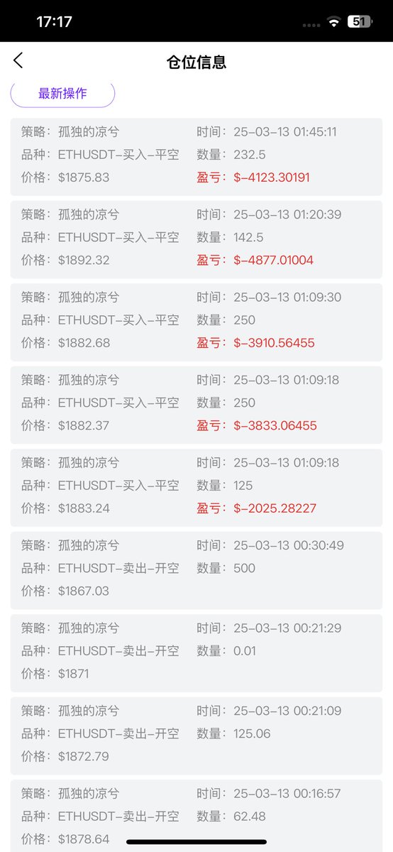 凉兮应该改名凉亏
在欧易的操作一览无遗