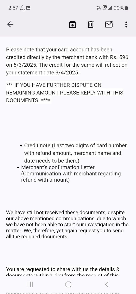 1000SHAHBAZ's tweet photo. Are you SBI Out of your mind??? I'm saying that I've an issue with Rs 496 &amp; again &amp; again you guys are talking about Rs 596.
Rs 596 has been refunded out of Rs 1093 but still Rs 496 has to be refunded.@SBICard_Connect
@TheOfficialSBI @OfficialSBICare Such a time waste department https://t.co/4XlSCiZ40M