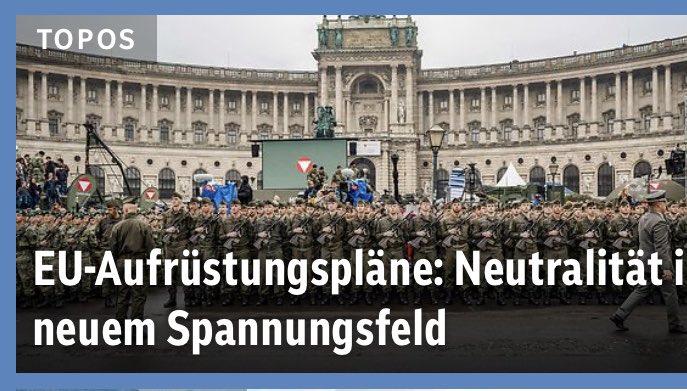 Patschert gewählte headline, die suggeriert, dass sich Aufrüstung und Neutralität widersprechen. Andererseits  verständlich nach all der Fehlinfomation der letzten Jahrzehnte, was neutral sein eigentlich bedeutet und verlangt.