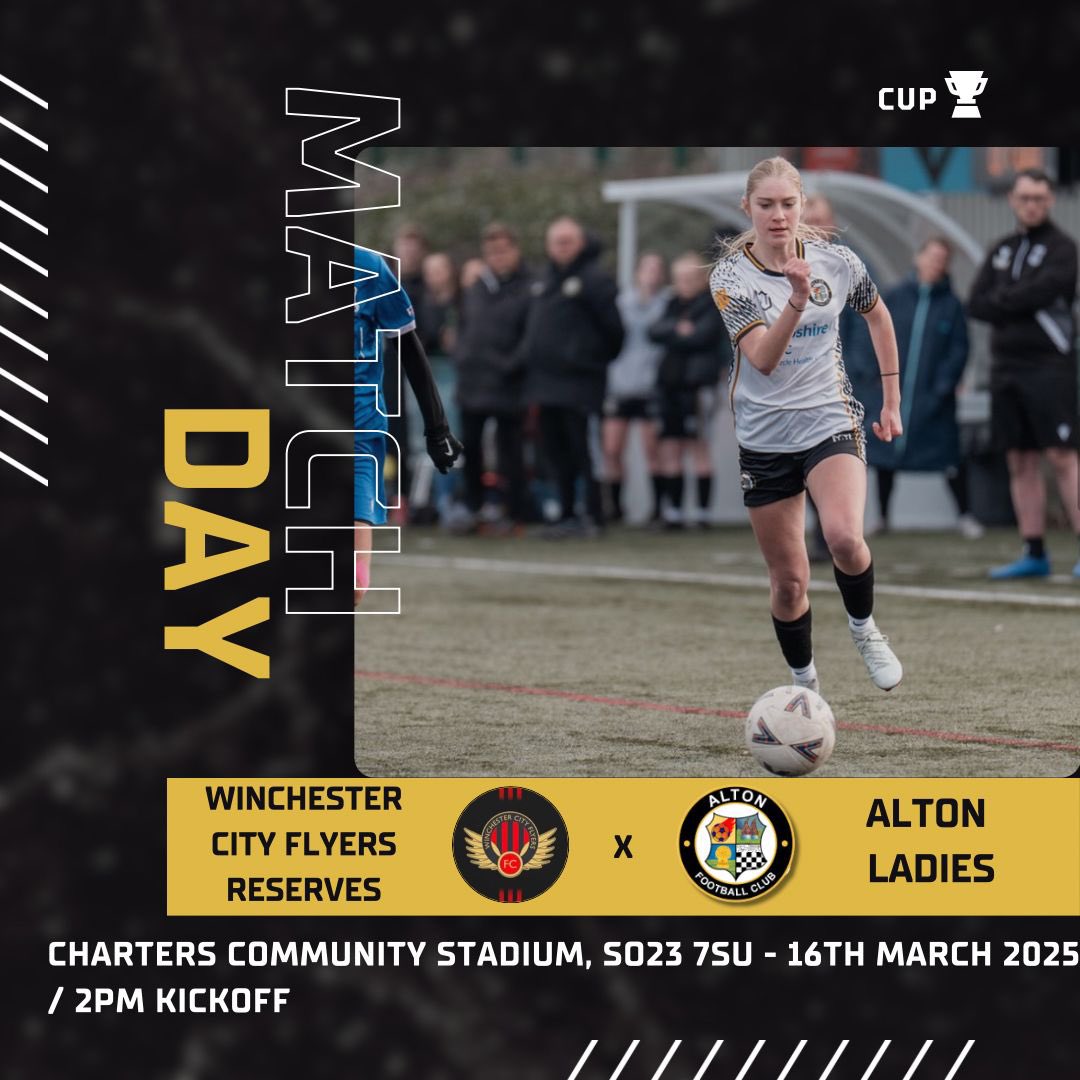 Good luck everyone ⚽️ 

📆 Sunday 15th March 2025
🆚 Winchester City Flyers Reserves
🏆Cup
🕦 2pm KO 
🏟 Chapters Community Stadium 
📍SO23 7SU