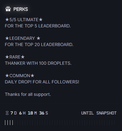 GM legend!

its time! next snapshot is live! common will drop daily, so lets secure it!

🔗drip.haus/sventura