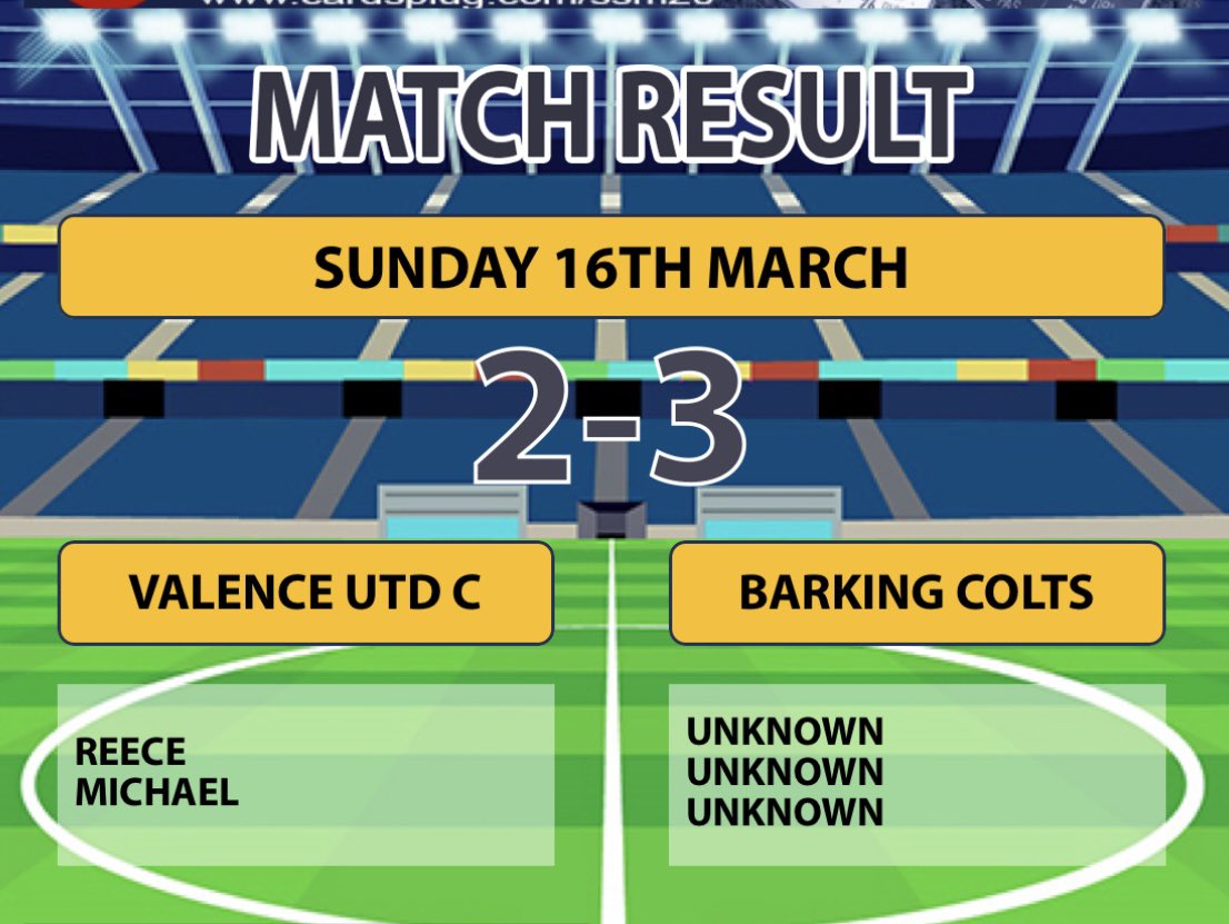 Valence Utd C (@valenceutdc) on Twitter photo Poor performance today. Missed loads of chances which we should have been 5 up but 2 silly mistakes put us 2-1 down, we equalised on HT, 2nd half we came out and bombarded them with attacks but a defensive error cost us in the end. <a href="/EssexCorinthian/">Corinthian League</a> Poor performance today. Missed loads of chances which we should have been 5 up but 2 silly mistakes put us 2-1 down, we equalised on HT, 2nd half we came out and bombarded them with attacks but a defensive error cost us in the end. <a href="/EssexCorinthian/">Corinthian League</a>