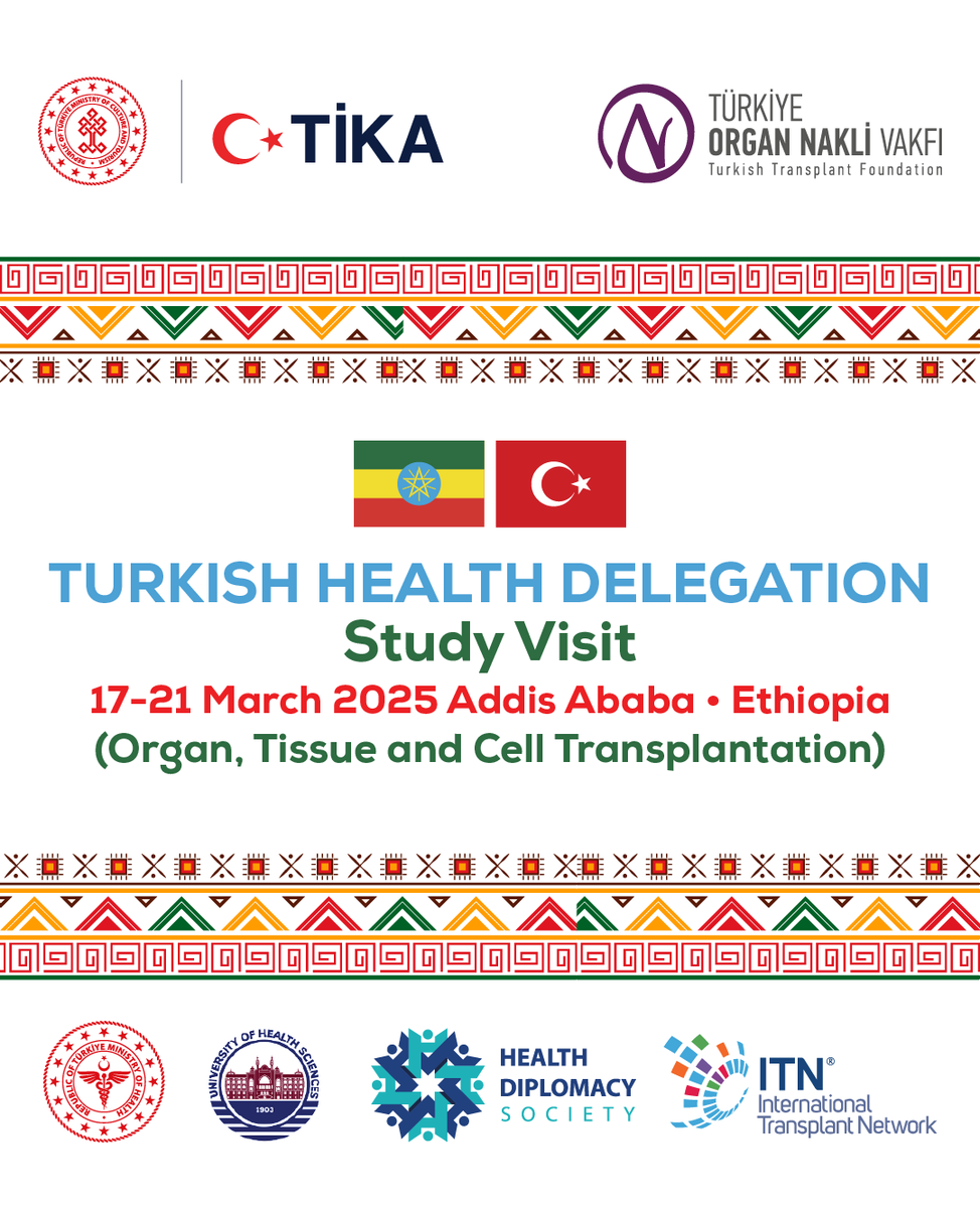 Etiyopya Federal Sağlık Bakanlığı ve Saint Paul’s Hospital Millennium Medical College davetiyle bir seri hastanın böbrek nakli ameliyatına katılmak, seminerler düzenlemek ve kapasite geliştirme projelerini müzakere etmek üzere önümüzdeki hafta boyunca Addis Ababa’da olacağız.