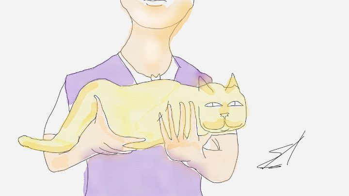 Art of the Day: "girl with her cat". Buy at: ArtPal.com/edbarragandg?i…