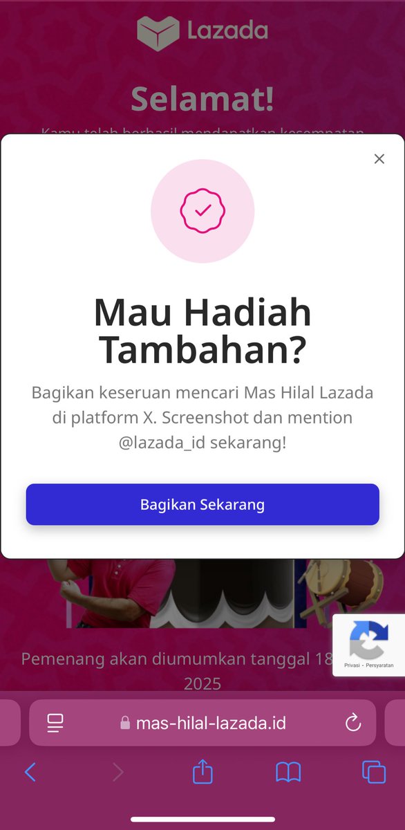 waayyyooo's tweet photo. @LazadaID Alhamdulillah nemu kode untuk isi data diri undian Umroh bareng Lazada🙏🏻  #CariMasHilal di #LazadaRamadanBerkah #LazadaGiveaway #LazadaID 

Semoga rejeki untuk Orangtua aku bisa pergi Umroh bareng @LazadaID Aamiin yaAllah🤲🏻
@goodayfreezze 
@ditagirlss_ @polliwwints https://t.co/W7g7YtXHUr