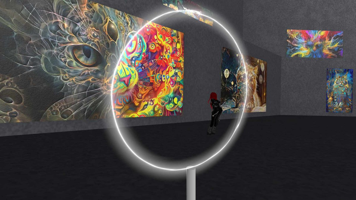 AngellustXO's tweet photo. Visit an art exhibit world the other day! 💜🖤#fyp #VRChat #VRChat_world紹介 #ChillVibes #artwork #heywazup https://t.co/s1vGEuXdV0