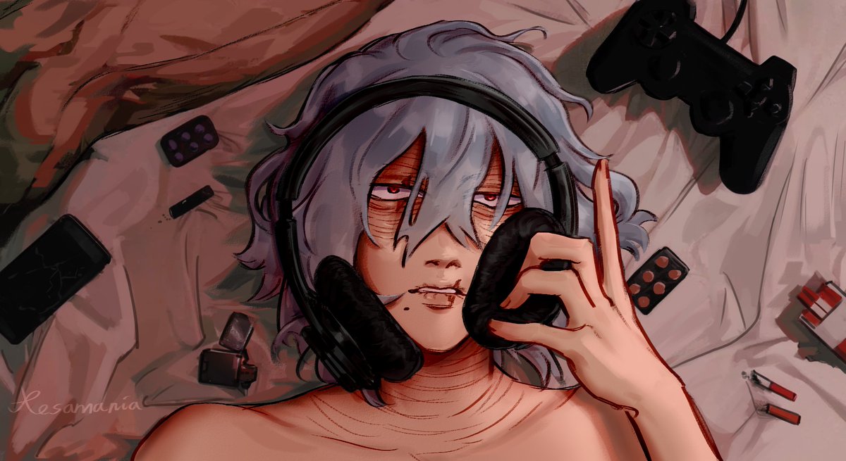 I got a lot of aesthetic pleasure while drawing the headphones🎧

#tomurashigaraki