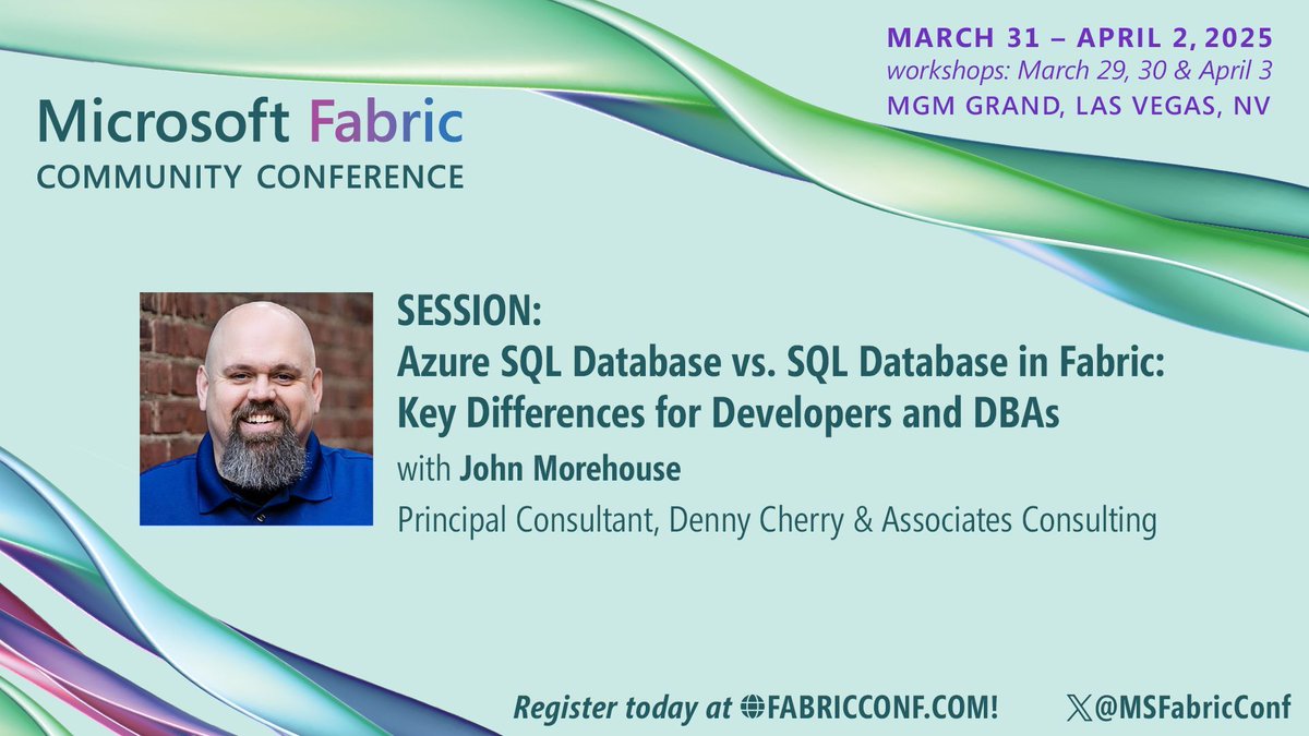 MSFabricconf's tweet image. Are you trying to decide between #AzureSQL Database and #SQLDatabase in #MicrosoftFabric for your next project? John Morehouse&apos;s intro-level session cuts through the confusion by examining the fundamental differences that matter to developers and DBAs. You&apos;ll gain clarity on core…