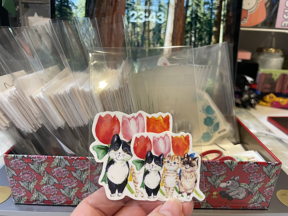 ne22co's tweet photo. 前回の展示でステッカーが60セット程販売となったので、にゃんフェス21に向けて新作含め、100セット追加したい🔥

全部ハンドカットしてるの、自分でも信じられない🤭

#ニャンフェス
#ニャンフェス21 https://t.co/IV0nyKXrxE