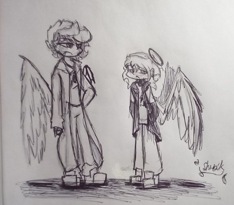 Shurka_001's tweet photo. !!๐๐ ๐พ๐ผ๐๐๐!!
If I were Armaros's little sister I would look like this
The reason for expulsion from paradise - is blasphemy (in paradise)
Fortunately, the wings are intact, except for a small nuance, that they are in the blood(?)
#armaros #shurik #sketch https://t.co/NNgRu7G5QP