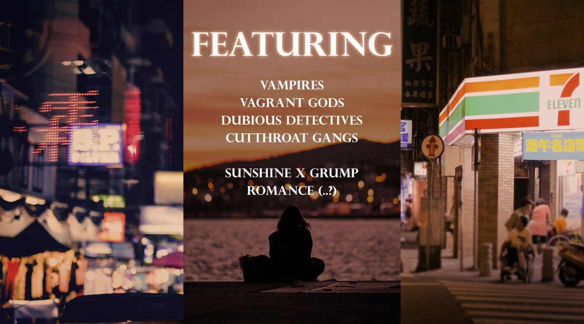 a fresh new #agentsguide for FOR THE DAYS WE NEVER HAD, an adult urban fantasy/speculative ft. vampires, shady detectives &amp; lost gods set in a fictional district in Taipei!

#amquerying, so leave a ❤️/reply if interested!

tqsm <a href="/KassandraTyst/">Kassandra ✨</a> for the wonderful art!

#agentguide