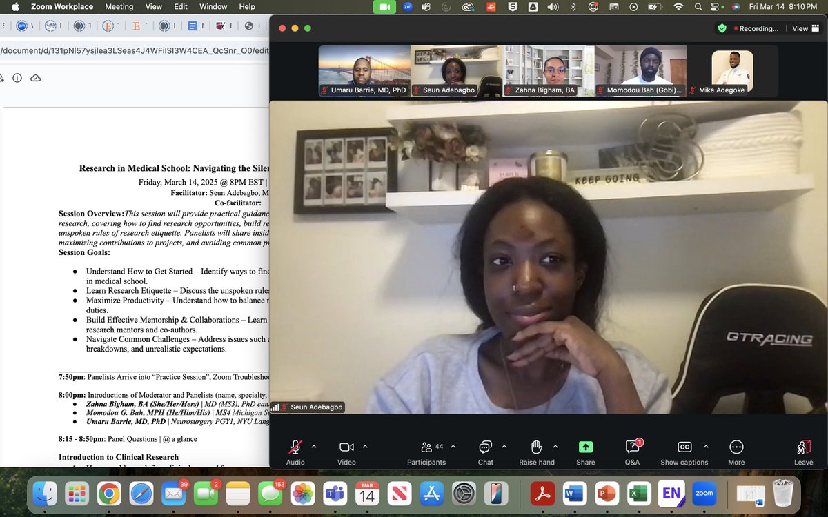 Amazing time w/ Gobi &amp; Zahna at the research in medical school webinar! 
Insightful discussions, practical guidance, and a great space for undergrads and med students to learn.

Grateful to Med School Zoom Party for the invite—always an honor to share knowledge and uplift others!