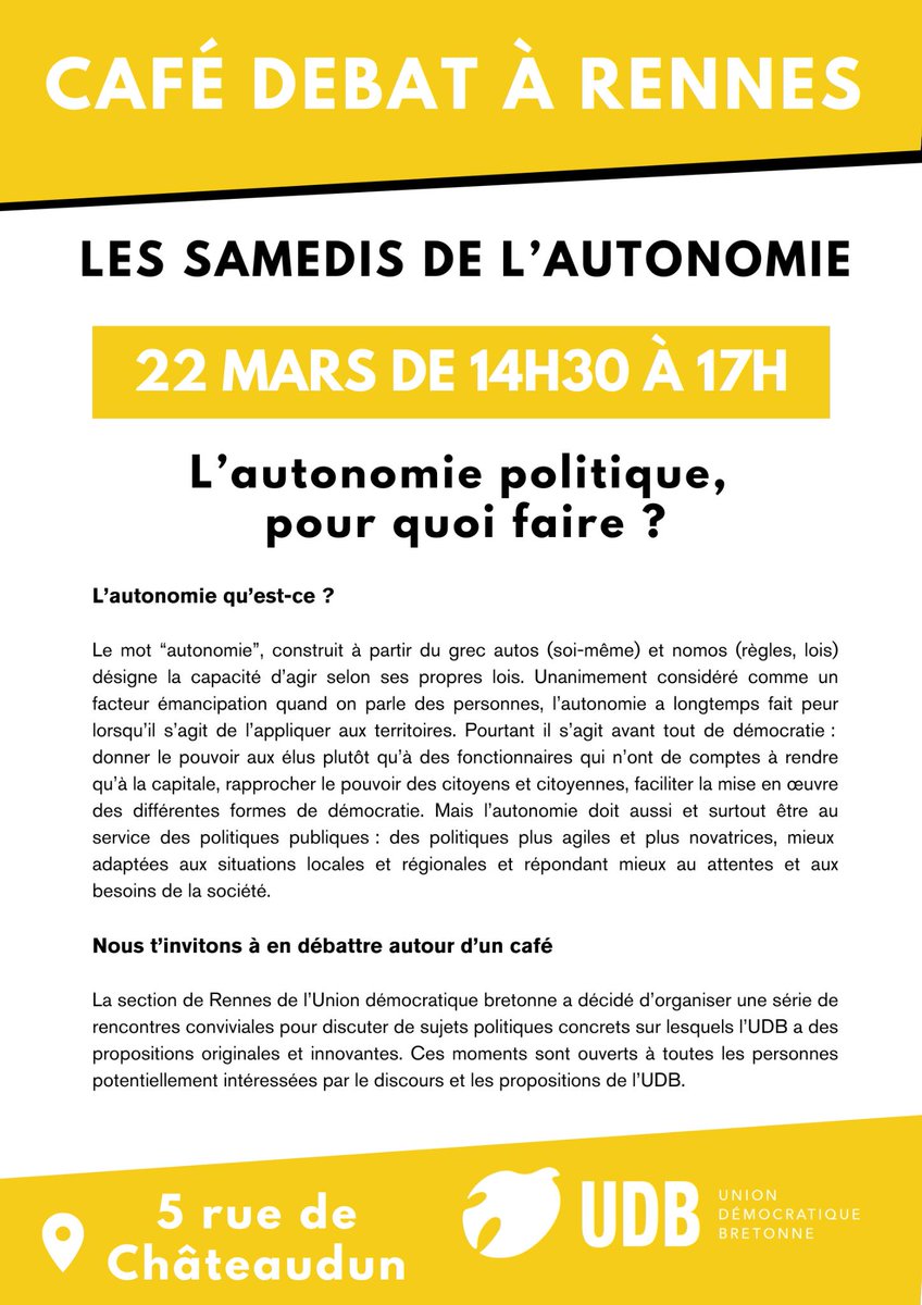 🗓 Pour les Rennais ! RDV le 22 mars après-midi !