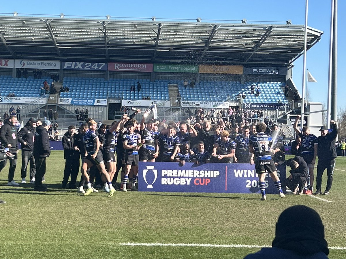 That’s us, champagne, medals, trophies and happy players.. we could get used to this. Well done <a href="/BathRugby/">Bath Rugby</a> and special thanks to Andy Robinson. Great work