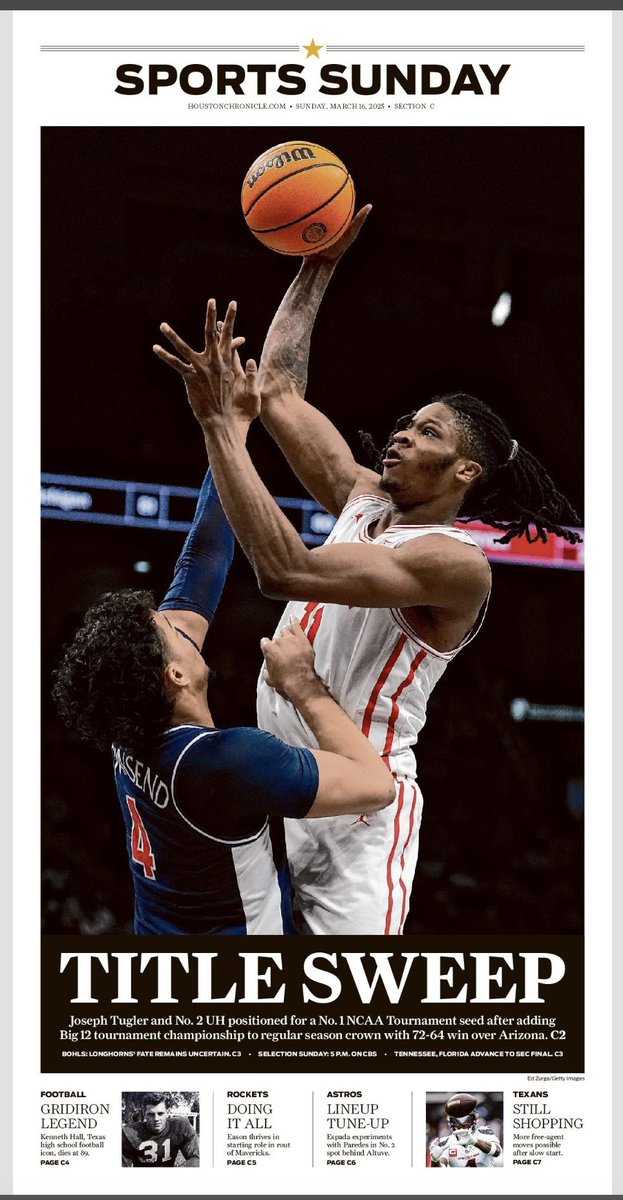 Joseph_Duarte's tweet image. Sunday Houston Chronicle Sports cover