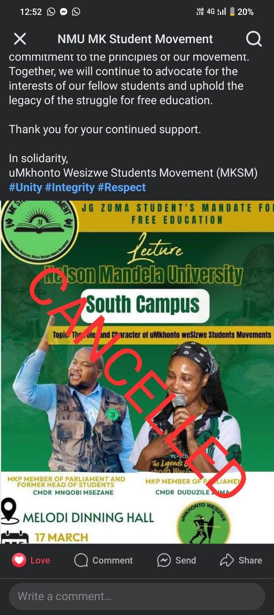 Well done to the MKSM at Nelson Mandela University, this is ethical leadership and no one must tell you otherwise. At least we don't have a spineless students' movement. 💚🖤💚