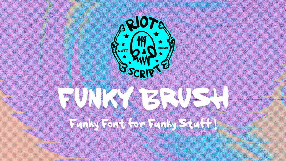 TomKench78's tweet photo. Download my free font -  FunkyBrush_by_RiotScript on @Gumroad https://t.co/g7aDiRLk0H https://t.co/3u3PySlcc1