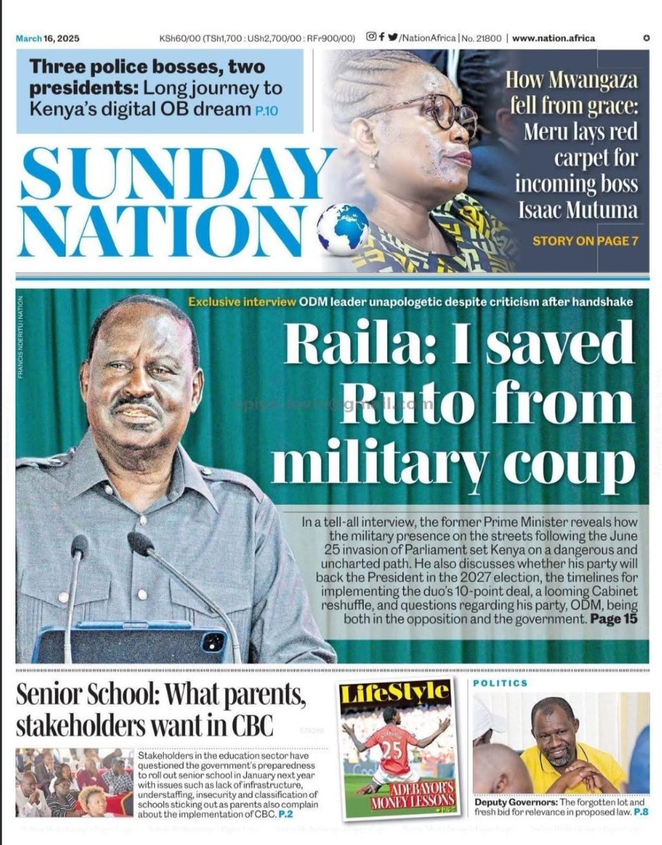 TOBIASBWIRE77's tweet photo. From yesterday's speech, Baba was categorical. He said KENYA WAS ON YHE VERGE OF MILITARY TAKE OVER, but poor journalism are pushing there narratives https://t.co/HQeKAF5Tpl