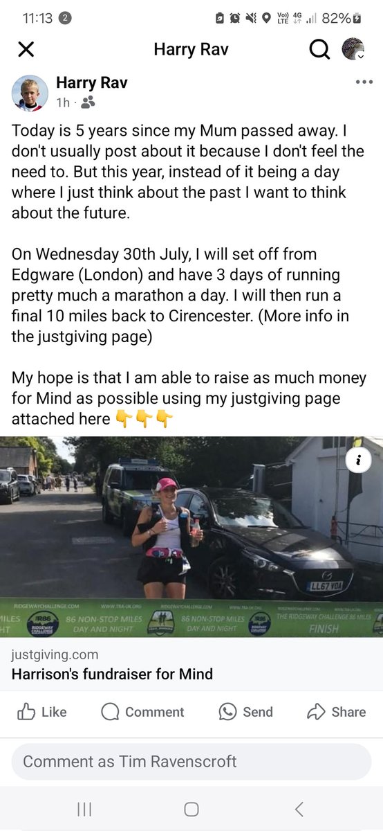 My son <a href="/harry_rav/">Harry</a> is raising money for <a href="/MindCharity/">Mind</a> 

justgiving.com/page/running-f…