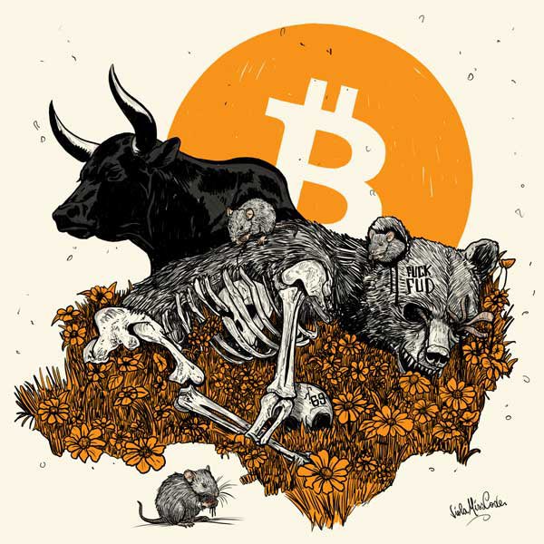 Another one I bought this week from <a href="/ViolaMissCode/">Viola MissCode</a> Love the images, colours, story.  Plus it’s on bitcoin…  #bitcoinart #art