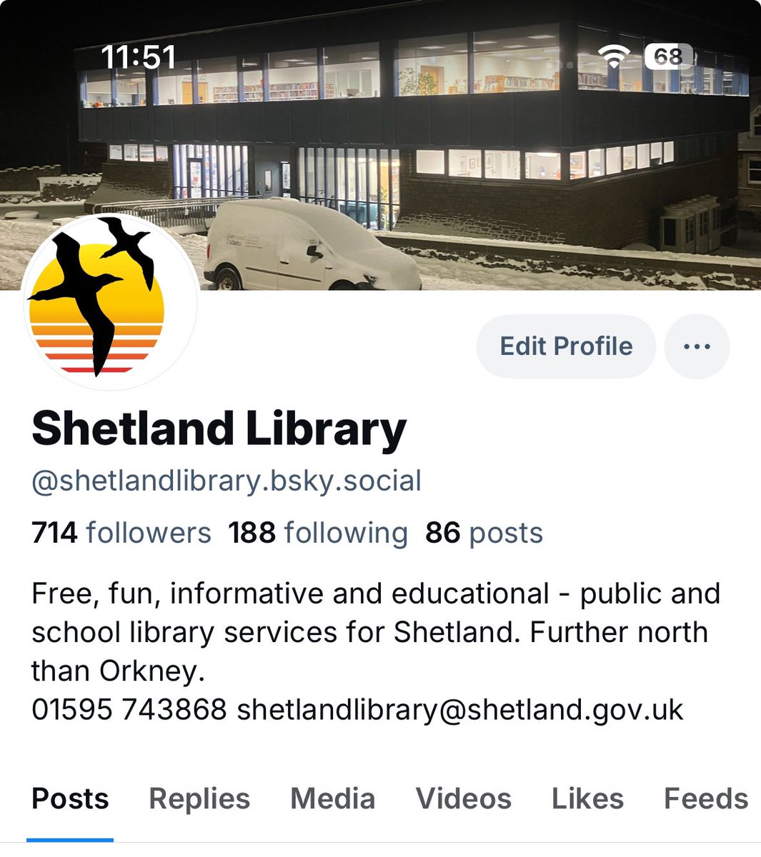 ShetlandLibrary's tweet image. We’ve been quieter on here lately because we’re…. exploring other environments shall we say!
They say that the grass isn’t always greener on the other side… but the sky is certainly bluer! 😉🩵💙 
We’re also on The ‘Gram! 😎🤳
#joinusonBluesky #instalibrary