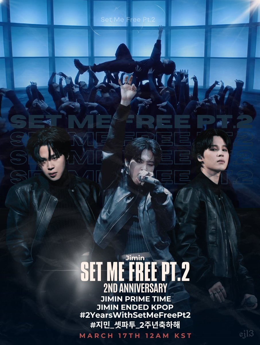 Two years ago, Jimin ended K-pop with Set Me Free Pt. 2!

He said, “I’m on my way” — and he’s been unstoppable ever since 🔥

Join us on March 17, 12 AM KST, to celebrate Jimin’s historic solo debut! 💫

#️⃣2YearsWithSetMeFreePt2
#️⃣지민_셋파투_2주년축하해

Spread the word—RT/quote