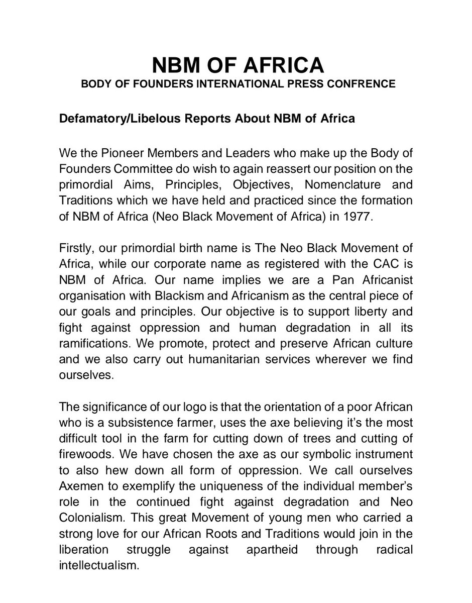 NBMofAfrica's tweet image. Neo Black Movement (NBM) Of Africa - Body Of Founders International Press Conference 

@PolizeiBerlin_I
@Polizeiinspekti
@GermanyDiplo
@DubaiPoliceHQ
@FBI
@PoliceNG
@Princemoye1
@RiversPoliceNG
@BayelsaPoliceNG
@EdoPoliceNG
@ARISEtv
@NGRPresident
@officialABAT
@NGRSenate…