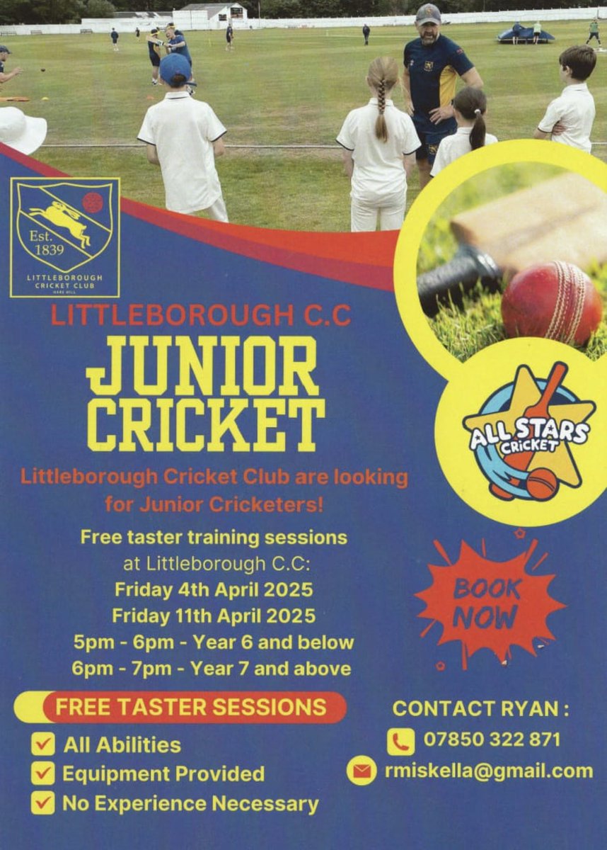 🏏🏏🏏FREE TASTER SESSIONS🏏🏏🏏
