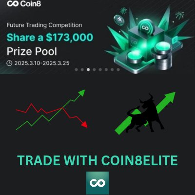 Bïgwïz 🥷⛋ (@bigwizud) on Twitter photo Gm everyone. Did you know about <a href="/Coin8_Exchange/">Coin8 Exchange</a> Future Trading Competition?
You could Join and win your share of $173,000! 🏆 The event runs from Mar 10 - 25, 2025. You will enjoy benefits like deposit bonuses and trading perks.
Use h5.coin8.co/?invitCode=O2N… and begin.
#trading Gm everyone. Did you know about <a href="/Coin8_Exchange/">Coin8 Exchange</a> Future Trading Competition?
You could Join and win your share of $173,000! 🏆 The event runs from Mar 10 - 25, 2025. You will enjoy benefits like deposit bonuses and trading perks.
Use h5.coin8.co/?invitCode=O2N… and begin.
#trading