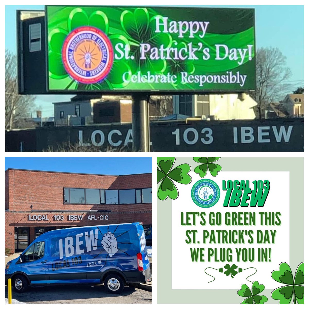 Lou Antonellis (@lantonellis103) on Twitter photo If you are attending the St Patrick’s Day parade today in South Boston, look for the 103 Van, and say hello to the hard working men and women of <a href="/IBEW103/">Local 103 IBEW</a>
🍀🇮🇪🌈🍻☘️
#GoGreen🔌
#CelebrateResponsibly If you are attending the St Patrick’s Day parade today in South Boston, look for the 103 Van, and say hello to the hard working men and women of <a href="/IBEW103/">Local 103 IBEW</a>
🍀🇮🇪🌈🍻☘️
#GoGreen🔌
#CelebrateResponsibly