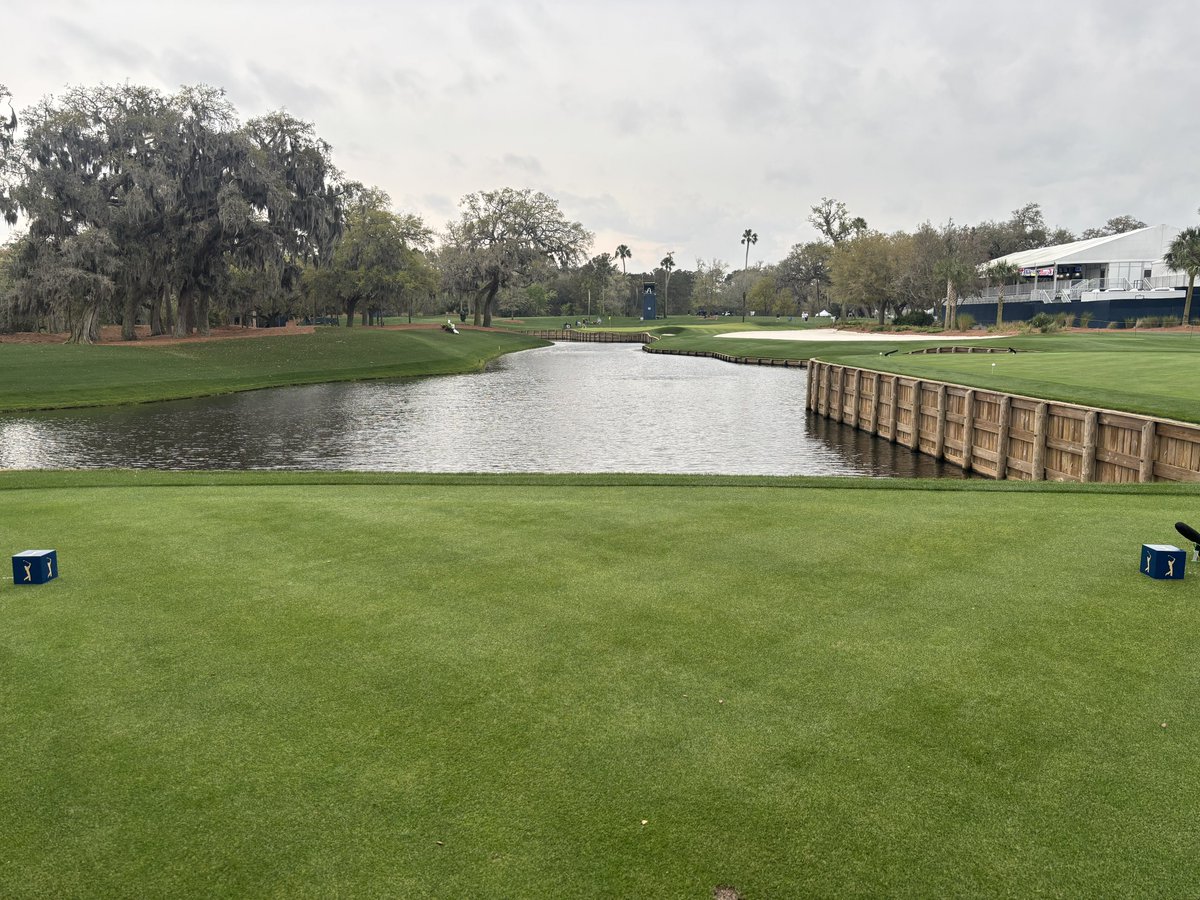 Lower left tee being used to a middle left hole location at hole 13 for the final round of <a href="/THEPLAYERS/">THE PLAYERS</a> Will play just over 150 yards into a 15-25 mph wind. Should be fun. <a href="/PGATOUR/">PGA TOUR</a>