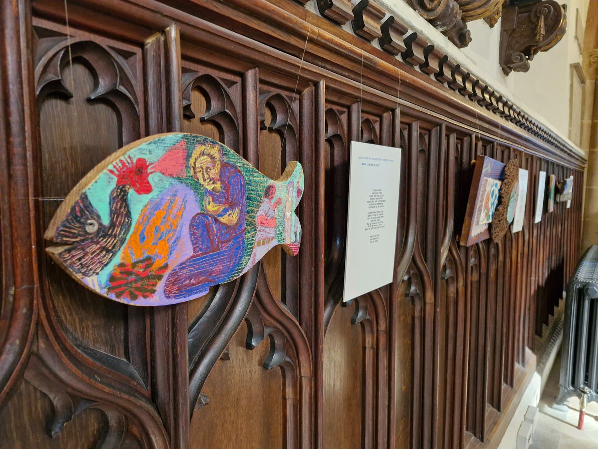 LeicsCathedral's tweet image. Have you seen the #StationsOfTheCross? Artist Mark Cazalet has painted images on bread boards (Jesus as the Bread of Life) in dialogue with devotional poems and prompts from Richard Leaf. 

Follow the journey here and explore their story. Til 21 April, visit during opening hours.
