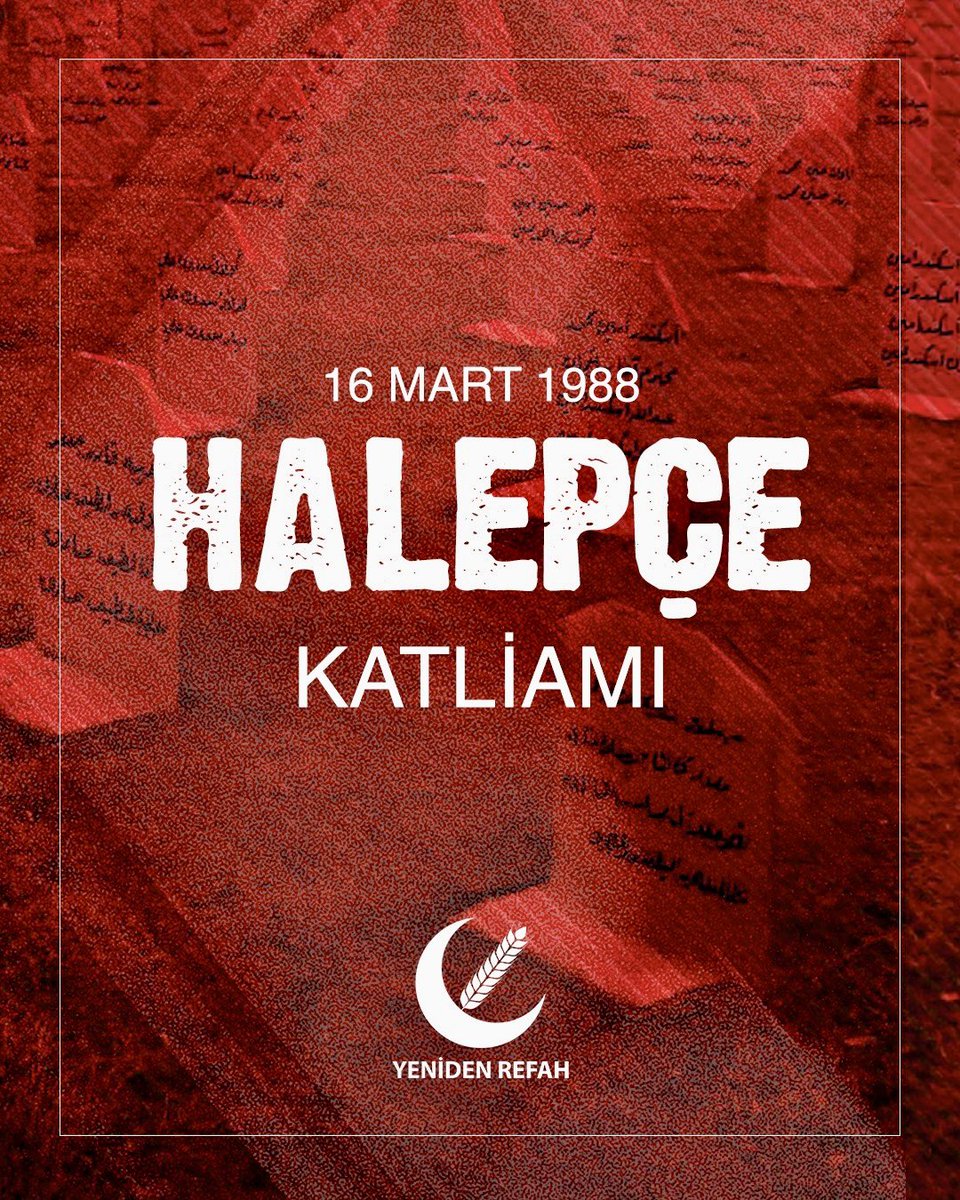 37 yıl önce bugün, masum bebekler “Daye, bîhna sêva te!” (Anne! Elma kokusu geliyor!) diyerek son nefeslerini verdi. Kimyasal silahlarla yapılan bu vahşette anneler evlatlarını, şehirler insanlarını kaybetti. Katledilen masum kardeşlerimizi rahmetle anıyorum.