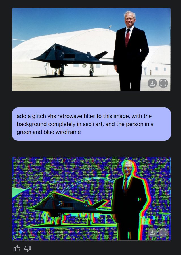 AiExplorerFR's tweet photo. Le nouveau modèle de Gemini est indispensable !

Vous devriez tous l’utiliser, surtout pour la création et l’édition de photos.

RIP Photoshop …💀

Voici un avant-goût ⬇️ https://t.co/vQABk2SxMV