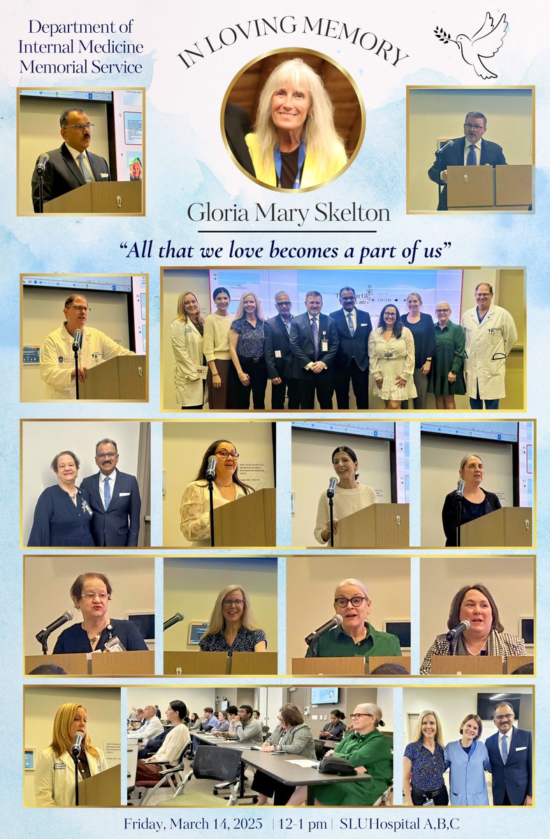 Ravi Nayak, MD,FCCP, FRCP (@ravinayakmd) on Twitter photo On 3/14 we celebrated the life of our beloved Gloria Skelton. For 40 remarkable years, she dedicated herself to <a href="/slusom/">SLU Medicine</a> <a href="/SSMHealthSTL/">SSM Health St. Louis</a> <a href="/SLUCards/">SLU Cardiology Fellowship</a> <a href="/SLUPCCM/">SLU Pulmonary and Critical Care Fellowship</a> <a href="/im_slu/">SLU Internal Medicine Residency</a> We in the Dept of IM are grateful for her glorious service & miss her dearly. <a href="/GkamelMD/">Ghassan kamel MD FCCP</a> <a href="/AmmarNasirMD/">Ammar Nasir</a> <a href="/DrToniyaSingh/">Toniya Singh MD FACC</a> On 3/14 we celebrated the life of our beloved Gloria Skelton. For 40 remarkable years, she dedicated herself to <a href="/slusom/">SLU Medicine</a> <a href="/SSMHealthSTL/">SSM Health St. Louis</a> <a href="/SLUCards/">SLU Cardiology Fellowship</a> <a href="/SLUPCCM/">SLU Pulmonary and Critical Care Fellowship</a> <a href="/im_slu/">SLU Internal Medicine Residency</a> We in the Dept of IM are grateful for her glorious service & miss her dearly. <a href="/GkamelMD/">Ghassan kamel MD FCCP</a> <a href="/AmmarNasirMD/">Ammar Nasir</a> <a href="/DrToniyaSingh/">Toniya Singh MD FACC</a>