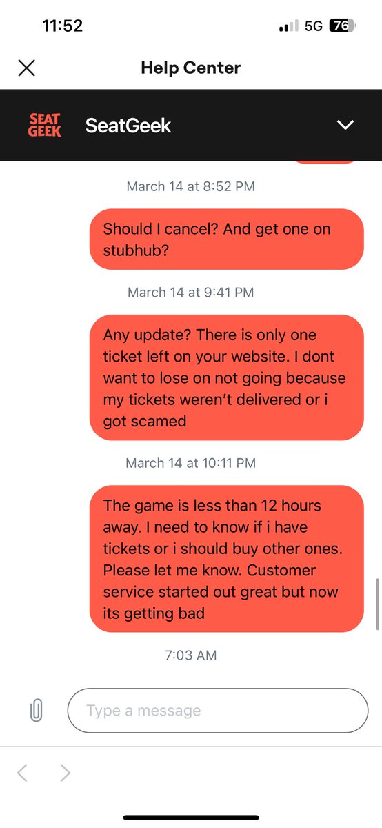 TheBenchCaptain's tweet image. Dont buy tickets on @SeatGeek 
I bought American East championship tickets. They were never delivered after emails/calls/chats. Seat Geek then sent me a copy of a barcode 4 mins before the game. Scam company. Stick with @StubHub 
Now they are not refunding me the money. Dont buy…