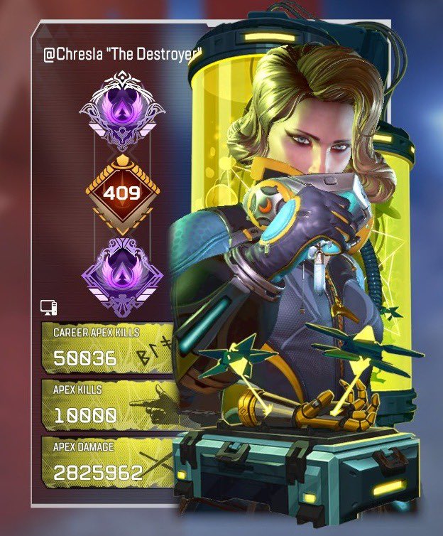 chreslatv's tweet photo. @Zombienator3D @Melizande @PlayApex Do it yellow hair catalyst skin please 🥹 i want them ❤️ https://t.co/Q8eRRgPd1W