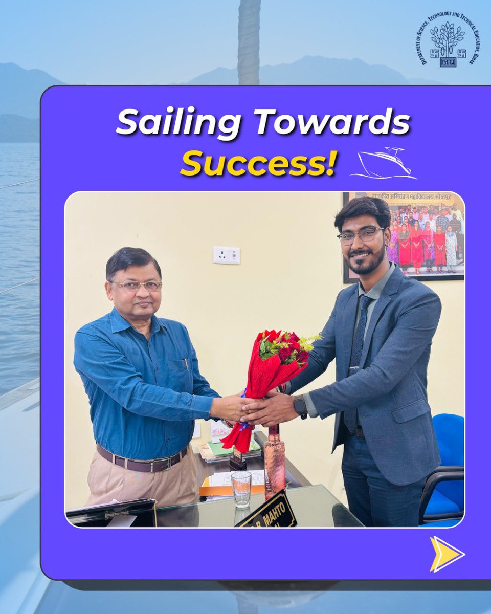 DSTTEBihar's tweet image. A proud step towards serving the nation!
16 students from Govt Engineering College, Bhojpur have qualified in the first phase for Merchant Navy selection.

Congratulations to our future sailors!

#MerchantNavy #EngineeringStudents #BiharEducation #CareerGoals #StudentSuccess