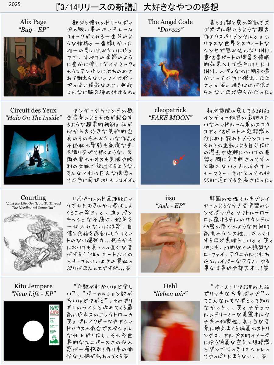 Worried10Fire's tweet photo. 『2025年3月14日リリースの新譜』大好きなやつの感想 https://t.co/b3CyMKCnPc