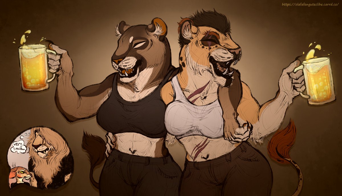 olafafengute's tweet photo. a gift for my friend 

our lionesses are hanging out at the bar while their dates don't know what's going on https://t.co/CN3Mlq5ilO