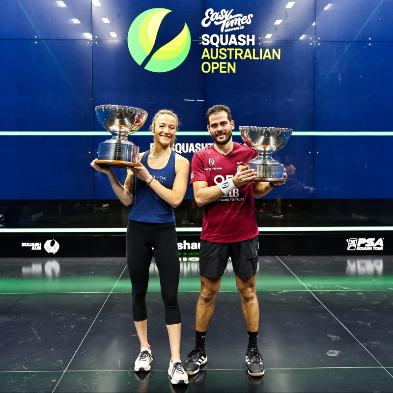 PSASquashTour's tweet photo. The @squashAUS Open champions! π¦πΊπ
@Olivia_Weaver1 X @karimabdelgawad π
#SquashAusOpen