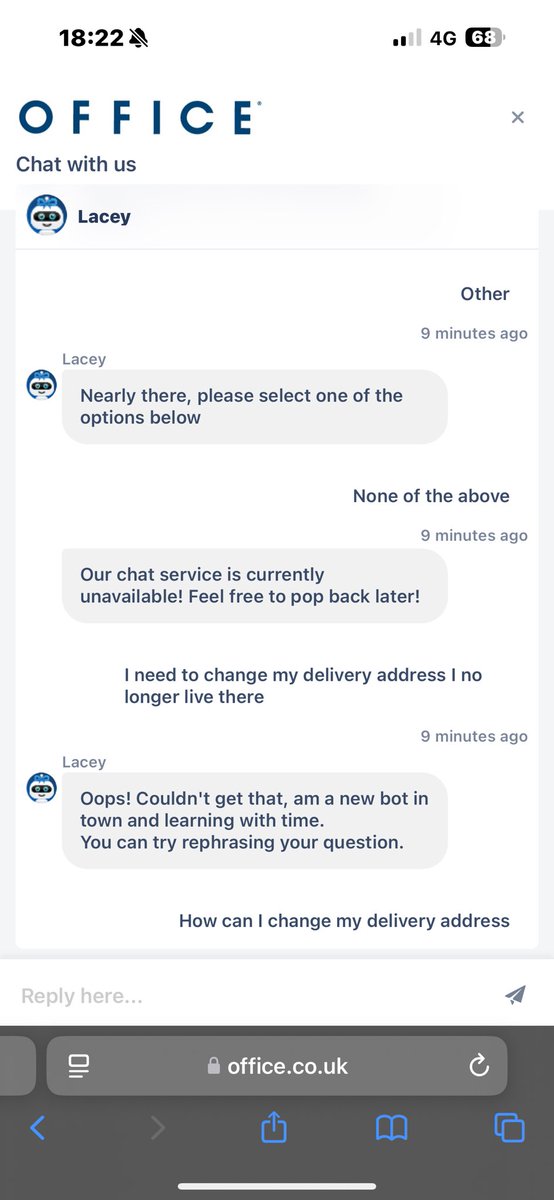 MorleyChar's tweet photo. @OfficeShoes hello I ordered a pair of shoes from you and you have sent them to the wrong delivery address. I tried to contact you via the chat last night and it didn’t work. Please can someone help me https://t.co/vQEAc2I6B6