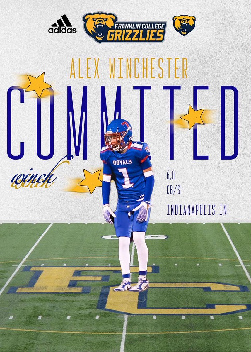 I'm excited to announce my commitment to <a href="/FCGrizFootball/">Franklin College Football</a> , where I'm blessed to continue my education &amp; play the game I love. Thank you to God, my family, coaches, teammates, Coach Kuz, <a href="/ChampionsManual/">Mike Leonard</a> &amp; all who supported me. Proud to join the Franklin Football family!