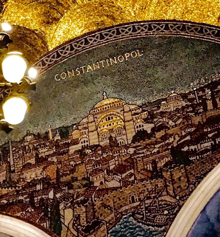 It is very epic that there is a mosaic depiction of Constantinople in the neo-Byzantine Westminster Cathedral in London.