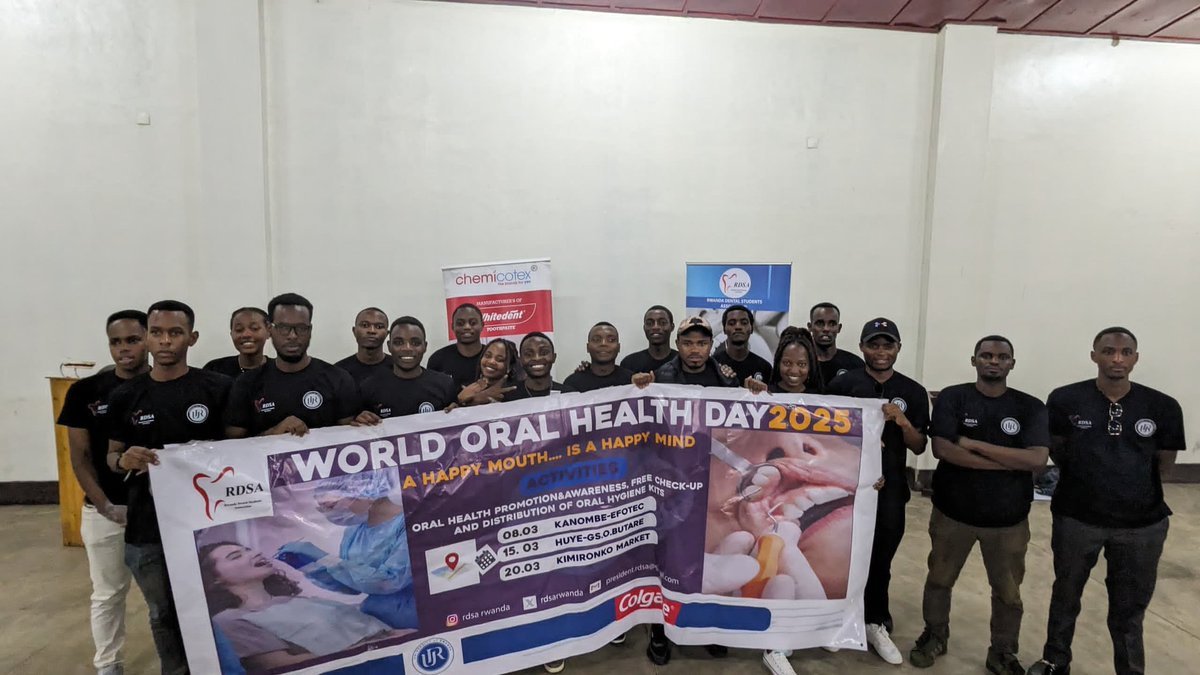 d_iratuzi's tweet photo. Yesterday, I had the great opportunity to participate in a volunteer activity in #Worldoralhealthday2025 at Groupe Officiel de Butare.
Big thanks to (#RDSA) in collaboration with the University of Rwanda who organized this event.
A happymouth is a happybody
#Dentalhealth
#RDSA https://t.co/gMQtNl9r6T