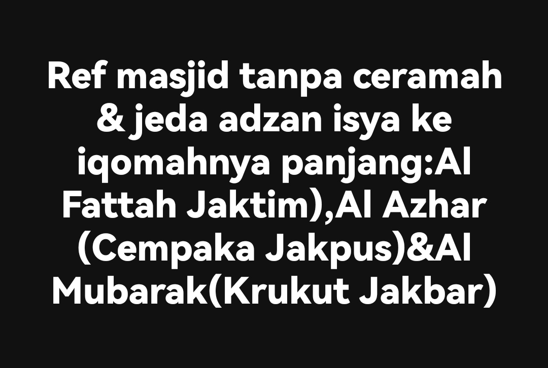 cahyo77's tweet photo. Mulai sekitar 19.45 s.d jam 20.00. Cocok yg sering bukber atau telat pulang kantor. Masih keburu ikut tarawih. Imamnya juga bacaannya ajib masyaa Allah. Serasa di masjidil haram/masjid nabawi. https://t.co/b3OVGXC5MM