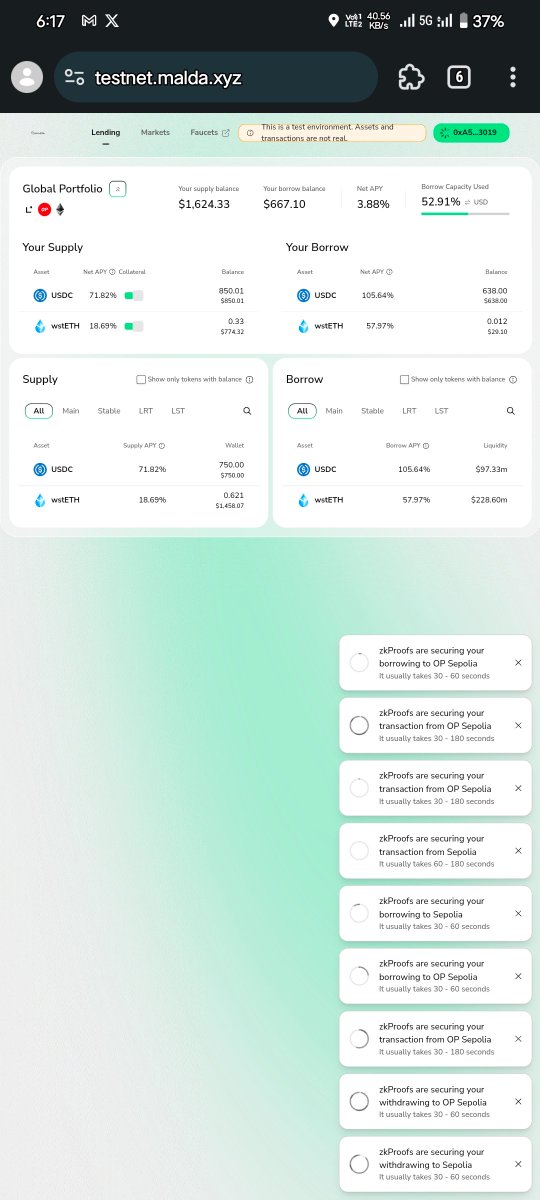 Malda x RiscZero testnet experience :
<a href="/malda_xyz/">Malda</a>
 
<a href="/RiscZero/">RISC Zero</a>

    Extremely very good 
- features : very good 
- Speed : excellent 
- web : very smooth
- reponsive : very good 

It is very smooth on testnet , i am really very glad sensitive smooth transaction .
