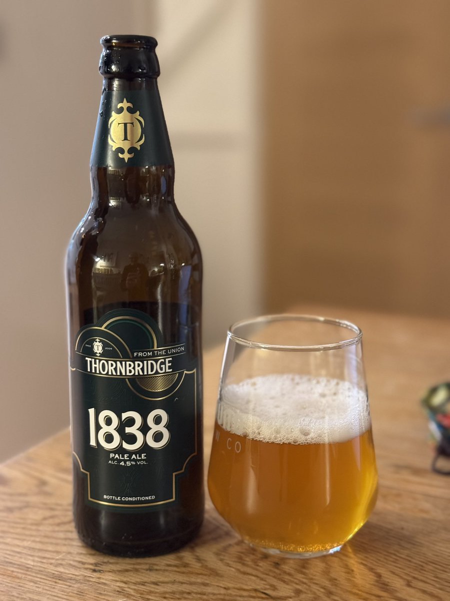 #1838 from <a href="/thornbridge/">Thornbridge Brewery</a> 

This is interesting. It tastes far stronger than the 4.5% ABV it claims to be. It definitely is a grower - probably not at its best immediately after a decent IPA. 

This, IMHO, makes it a very good contender for the session beer of the year.